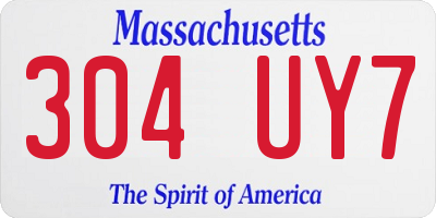 MA license plate 304UY7