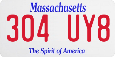 MA license plate 304UY8