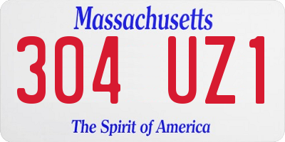 MA license plate 304UZ1