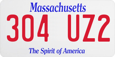 MA license plate 304UZ2