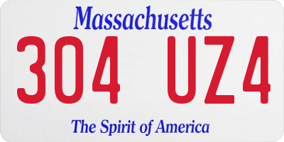 MA license plate 304UZ4