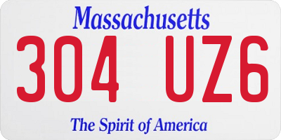 MA license plate 304UZ6