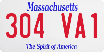 MA license plate 304VA1