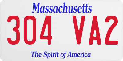 MA license plate 304VA2