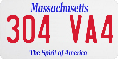 MA license plate 304VA4