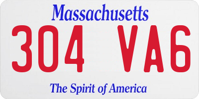 MA license plate 304VA6