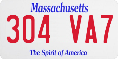 MA license plate 304VA7