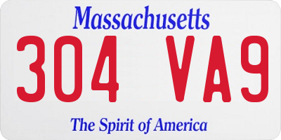 MA license plate 304VA9