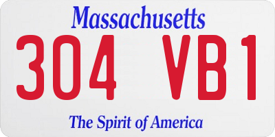 MA license plate 304VB1