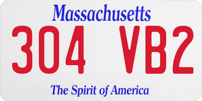 MA license plate 304VB2