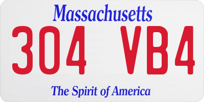 MA license plate 304VB4