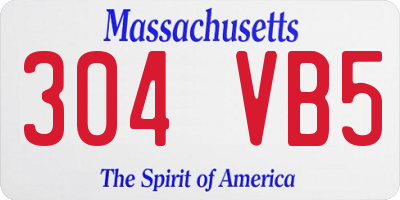 MA license plate 304VB5