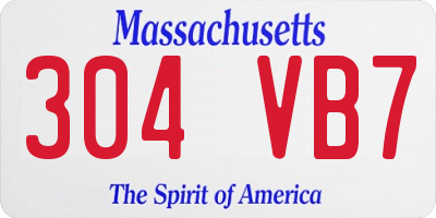 MA license plate 304VB7