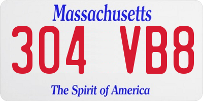 MA license plate 304VB8