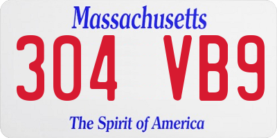 MA license plate 304VB9