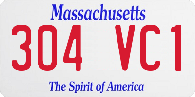 MA license plate 304VC1
