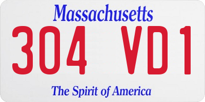 MA license plate 304VD1