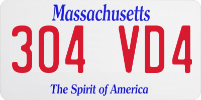 MA license plate 304VD4