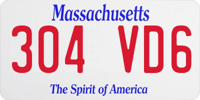 MA license plate 304VD6