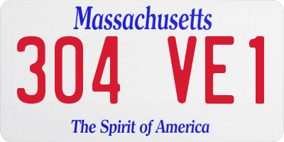 MA license plate 304VE1