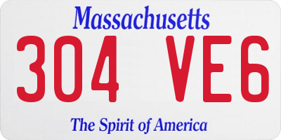 MA license plate 304VE6