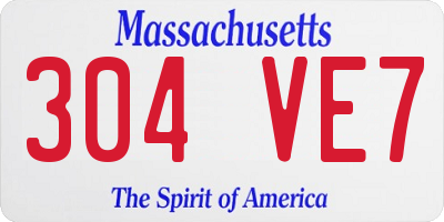MA license plate 304VE7