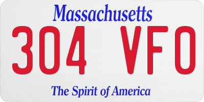 MA license plate 304VF0