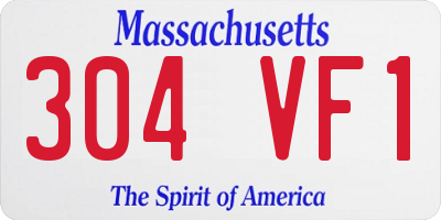 MA license plate 304VF1