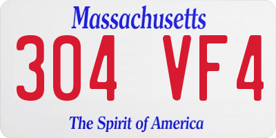 MA license plate 304VF4
