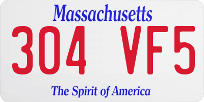MA license plate 304VF5