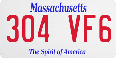 MA license plate 304VF6