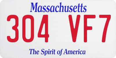 MA license plate 304VF7