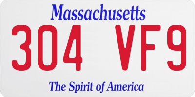 MA license plate 304VF9