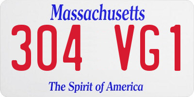 MA license plate 304VG1