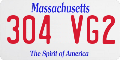 MA license plate 304VG2
