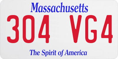 MA license plate 304VG4