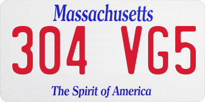 MA license plate 304VG5