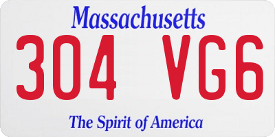 MA license plate 304VG6