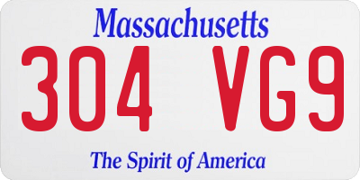 MA license plate 304VG9
