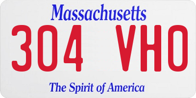 MA license plate 304VH0