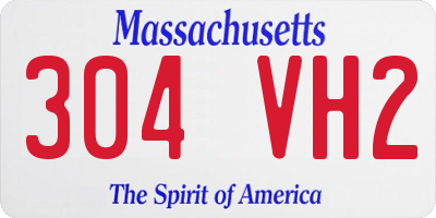 MA license plate 304VH2
