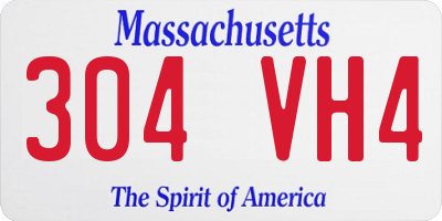 MA license plate 304VH4