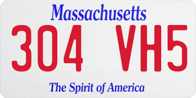 MA license plate 304VH5