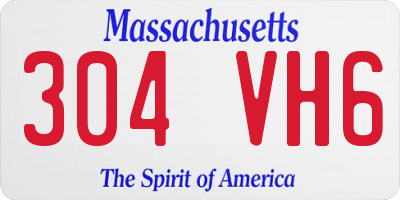MA license plate 304VH6