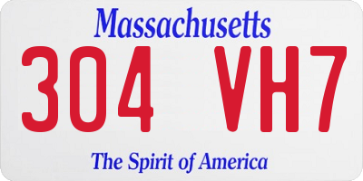 MA license plate 304VH7