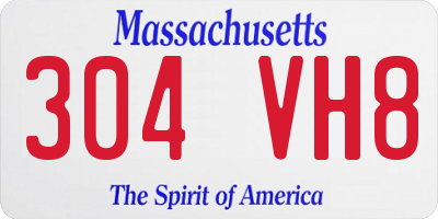 MA license plate 304VH8