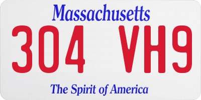 MA license plate 304VH9