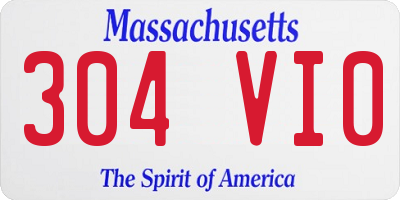MA license plate 304VI0