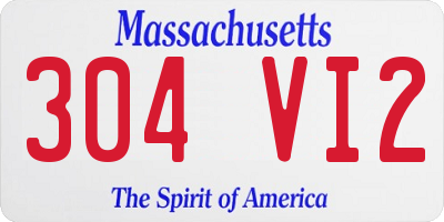 MA license plate 304VI2
