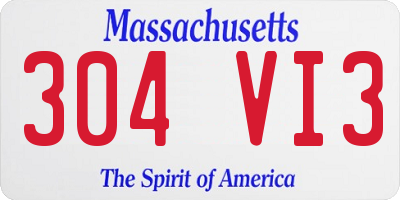 MA license plate 304VI3